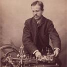 Young man with scientific instrument